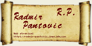 Radmir Pantović vizit kartica